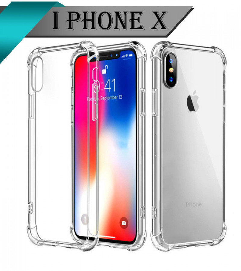 Apple iPhone X Back Cover Transparent Extra Bumper Anti Shock Soft Clear Case Apple iPhone X