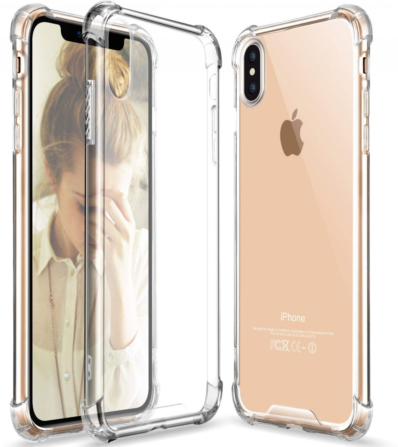 Apple iPhone X Max Back Cover Transparent Extra Bumper Anti Shock Soft Clear Case  Apple iPhone X Max