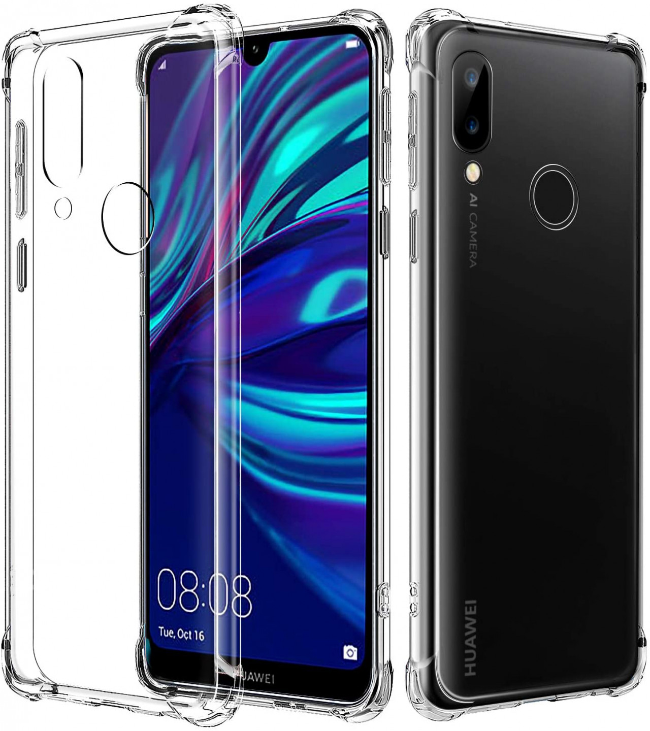 Huawei Y7 Prime(2019) Back Cover Transparent Extra Bumper Anti Shock Soft Clear Case Huawei Y7 Prime(2019)