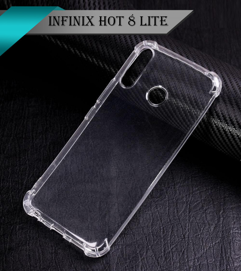 Infinix Hot 8 Lite Back Cover Transparent Extra Bumper Anti Shock Soft Crystal Clear Case Infinix Hot 8 Lite