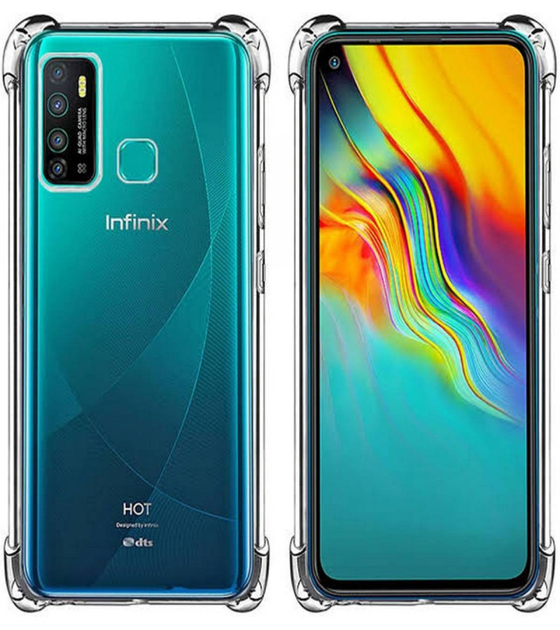 Infinix Hot 9 Play Back Cover Transparent Extra Bumper Anti Shock Soft Crystal Clear Case Infinix Hot 9 Play
