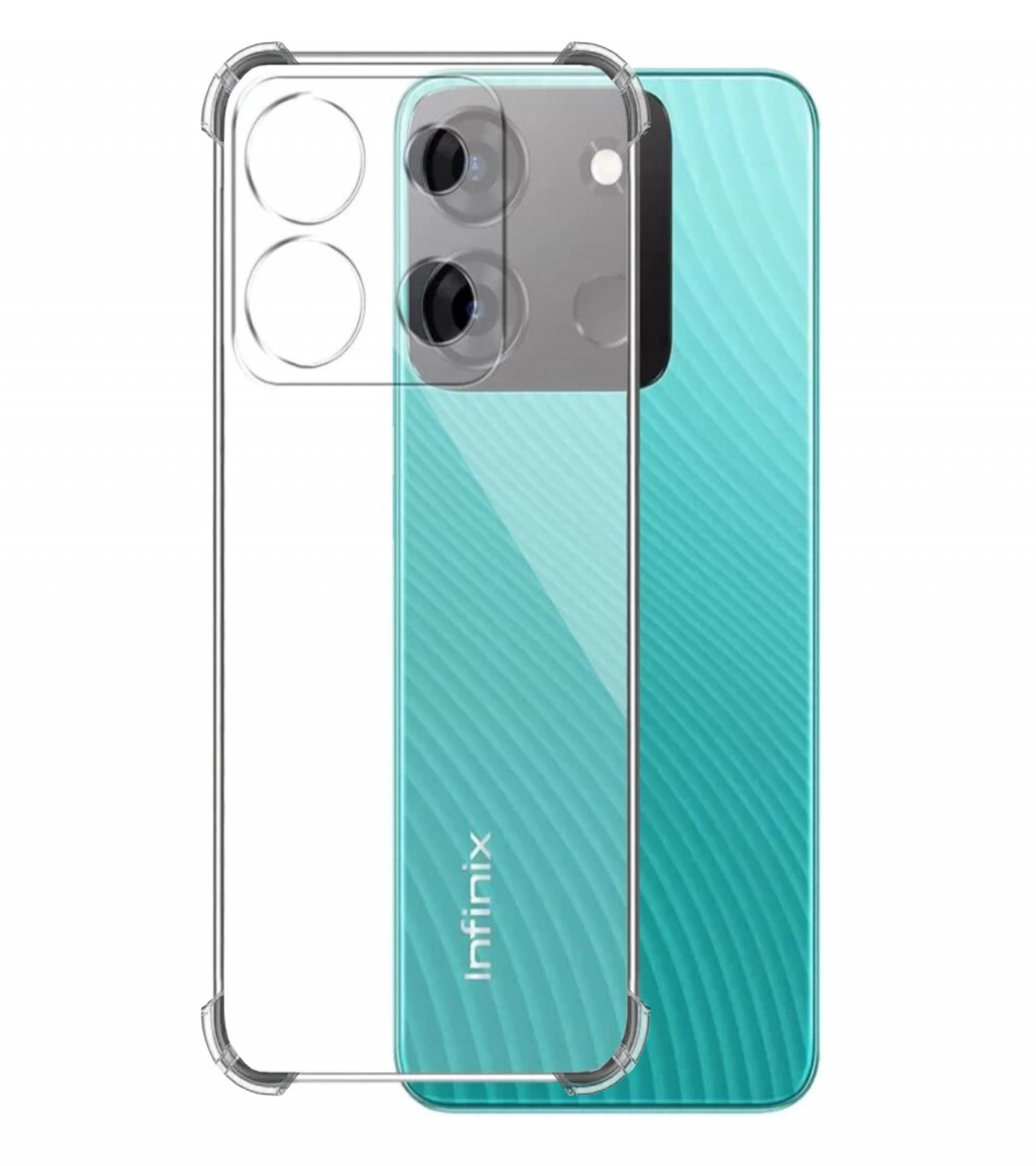 Infinix Smart 7 Back Cover Transparent Extra Bumper Anti Shock Soft Crystal Clear Case Infinix Smart 7