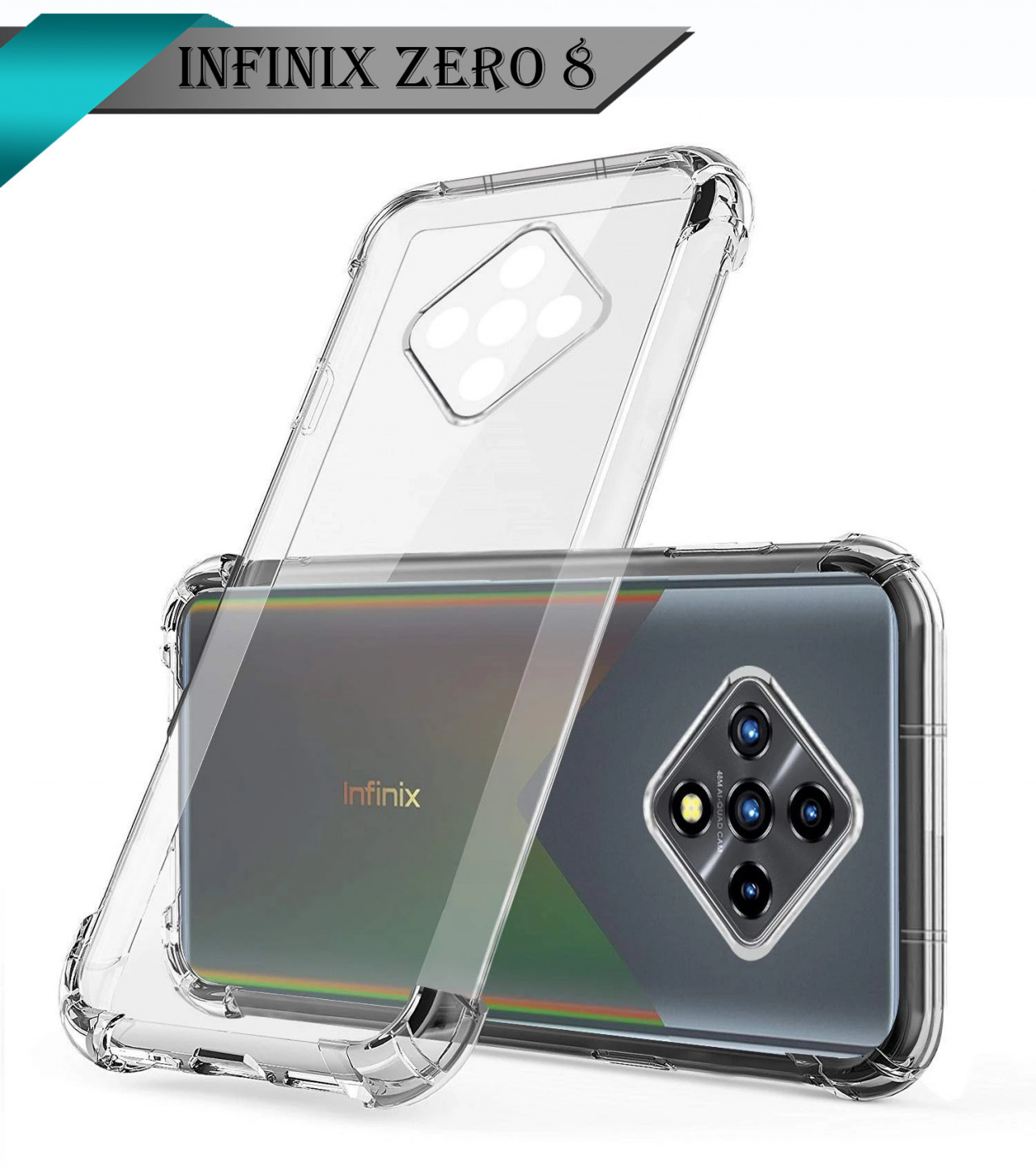Infinix Zero 8 Back Cover Transparent Extra Bumper Anti Shock Soft Crystal Clear Case Infinix Zero 8