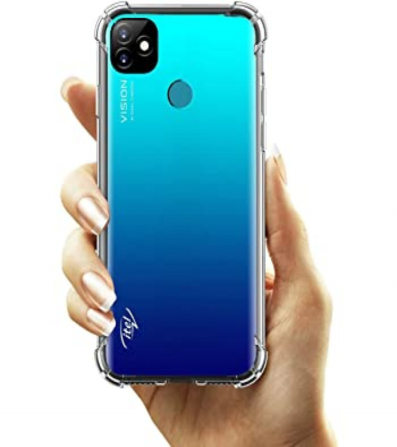 Itel Vision 1 Plus Back Cover Transparent Extra Bumper Anti Shock Soft Clear Case Itel Vision 1 Plus