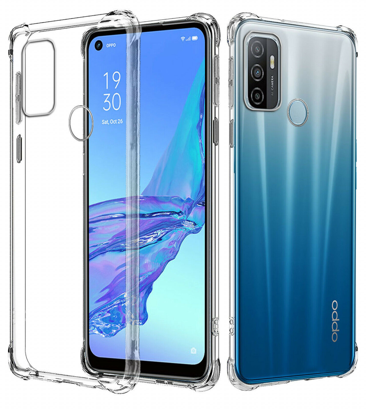 OPPO A53 Back Cover Transparent Extra Bumper Anti Shock Soft Crystal Clear Case OPPO A53