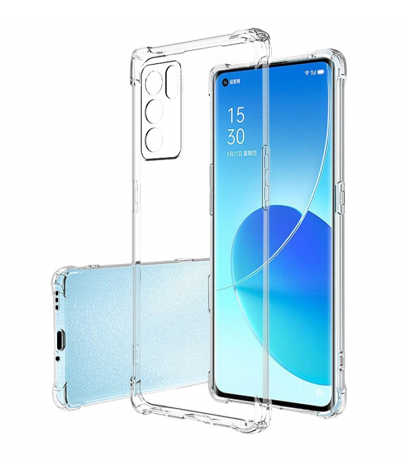 OPPO Reno 6 Pro Back Cover Transparent Extra Bumper Anti Shock Soft Clear Case OPPO Reno 6 Pro
