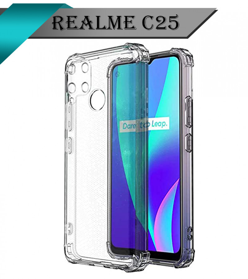 Realme C25 Back Cover Transparent Extra Bumper Anti Shock Soft Clear Case Realme C25