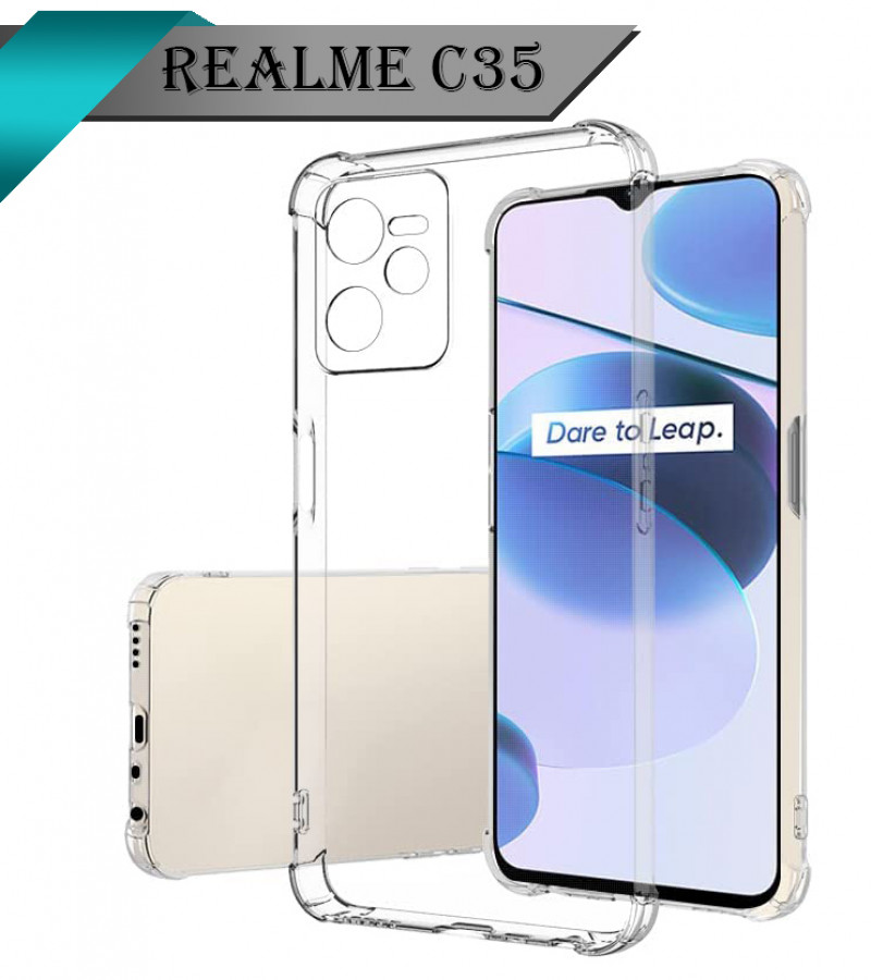 Realme C35 Back Cover Transparent Extra Bumper Anti Shock Soft Clear Case Realme C35