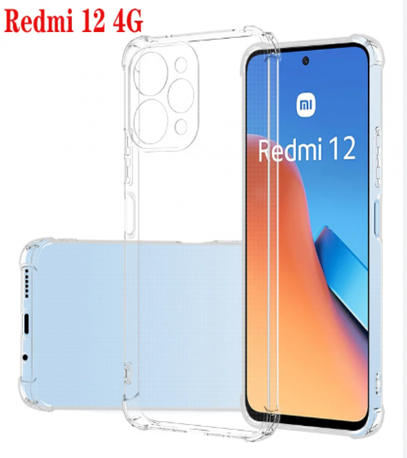 Redmi 12 Back Cover Transparent Extra Bumper Anti Shock Soft Clear Case Redmi 12