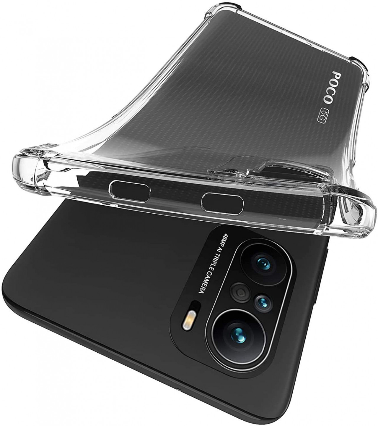Redmi Poco F3 Back Cover Transparent Extra Bumper Anti Shock Soft Clear Case Redmi Poco F3