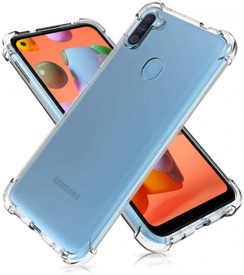 Samsung A11 Back Cover Transparent Extra Bumper Anti Shock Soft Crystal Clear Case Samsung A11