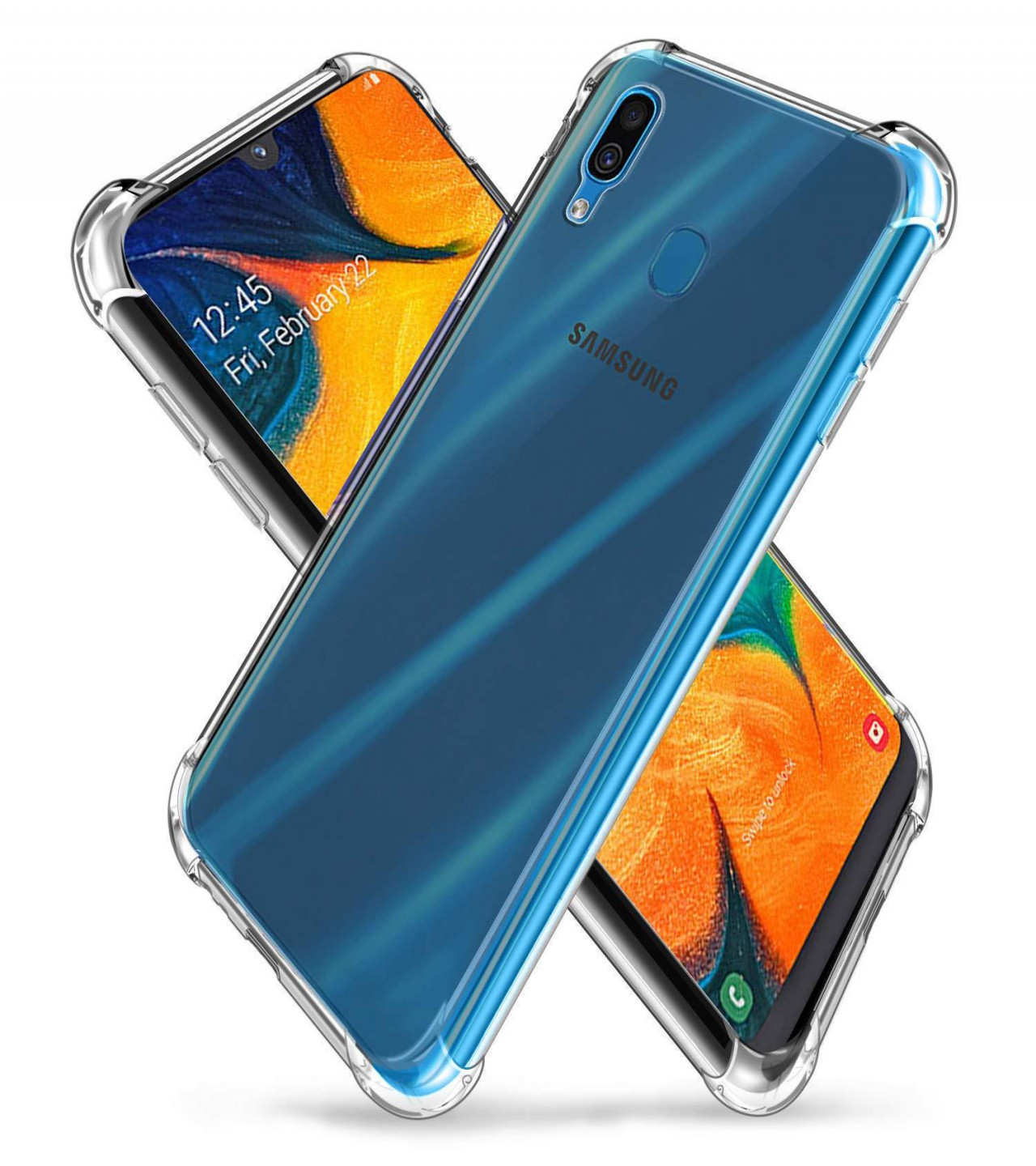 Samsung A20 Back Cover Transparent Extra Bumper Anti Shock Soft Crystal Clear Case For Samsung A20