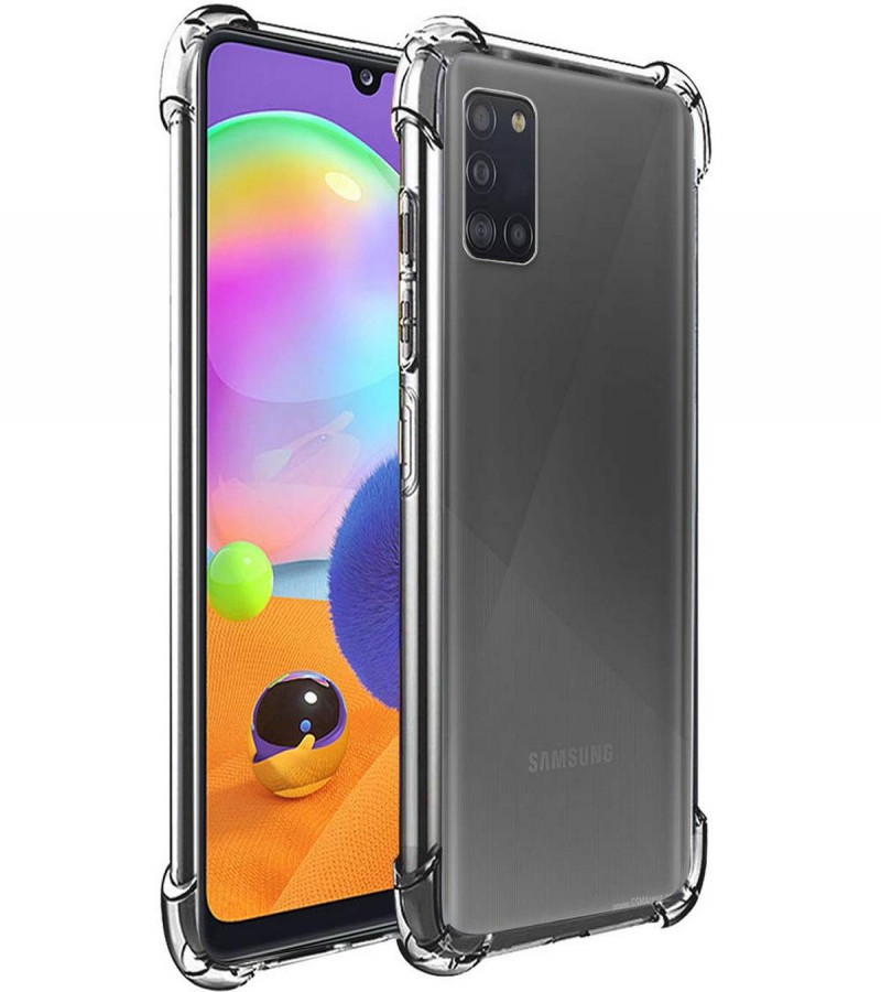 Samsung A31 Back Cover Transparent Extra Bumper Anti Shock Soft Clear Case Samsung A31