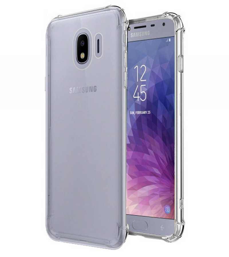 Samsung J4 Back Cover Transparent Extra Bumper Anti Shock Soft Clear Case Samsung J4
