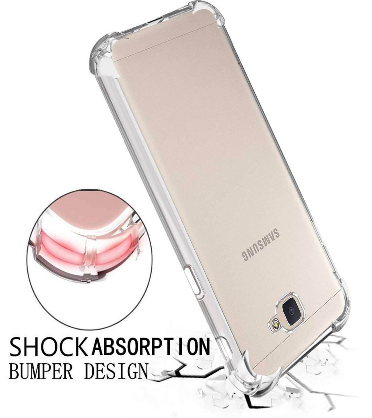 Samsung J5 Prime Back Cover Transparent Extra Bumper Anti Shock Soft Clear Case Samsung J5 Prime