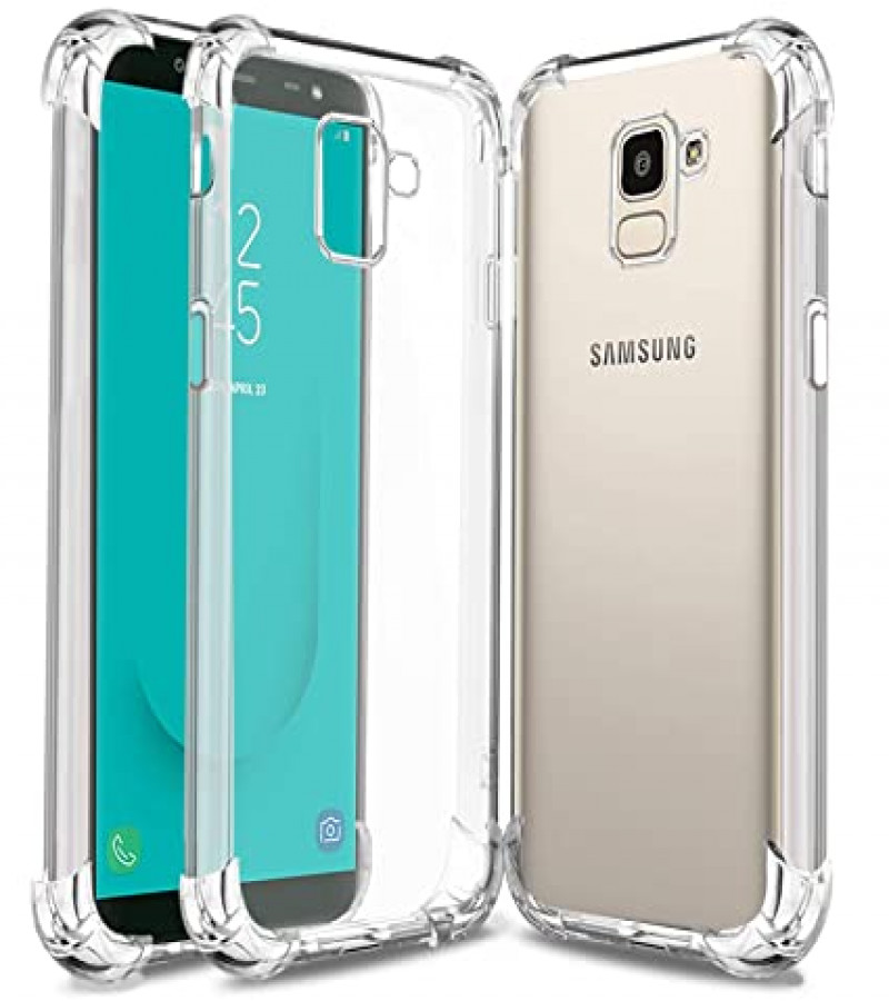Samsung J6 Back Cover Transparent Extra Bumper Anti Shock Soft Clear Case Samsung J6