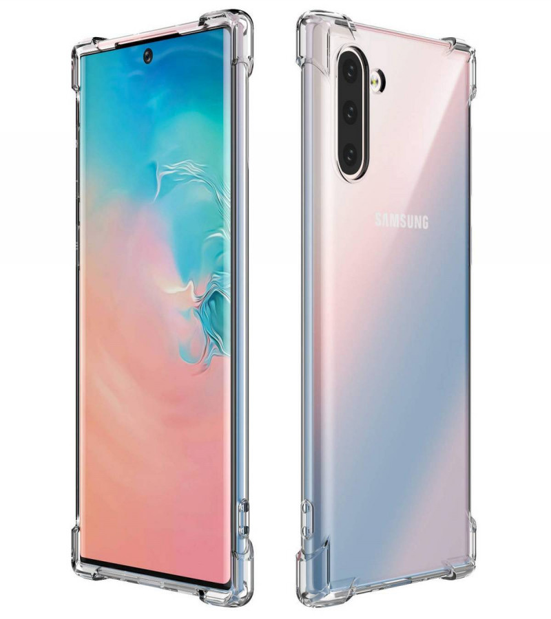 Samsung Note 10 Back Cover Transparent Extra Bumper Anti Shock Soft Clear Case Samsung Note 10