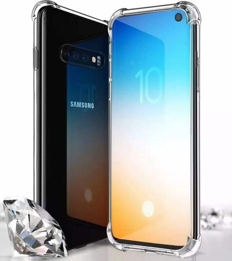 Samsung S10 Back Cover Transparent Extra Bumper Anti Shock Soft Clear Case Samsung S10