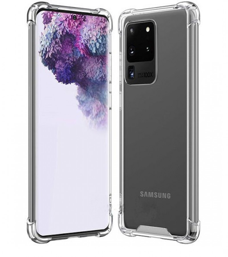Samsung S20 Ultra Back Cover Transparent Extra Bumper Anti Shock Soft Clear Case Samsung S20 Ultra