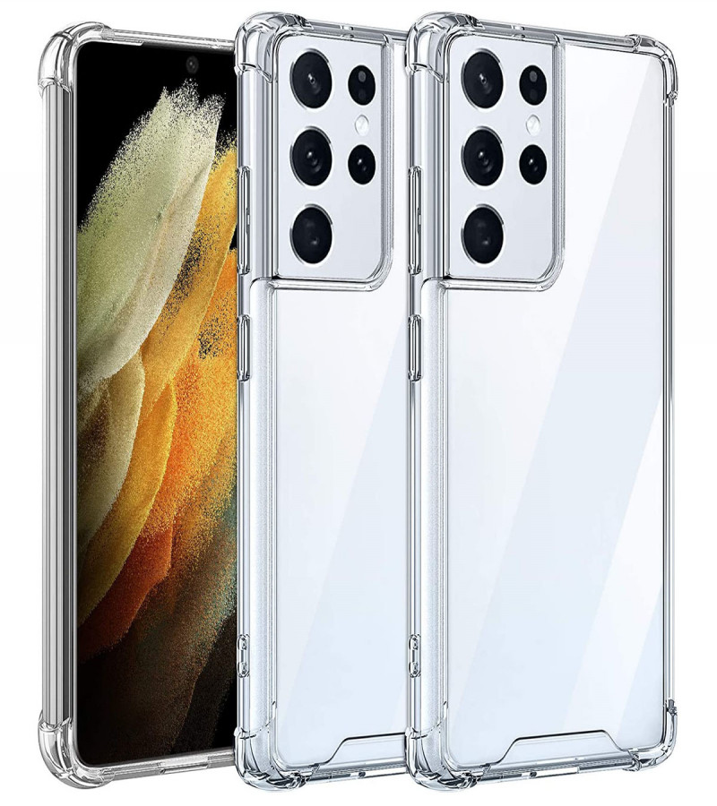Samsung S21 Ultra Back Cover Transparent Extra Bumper Anti Shock Soft Clear Case Samsung S21 Ultra
