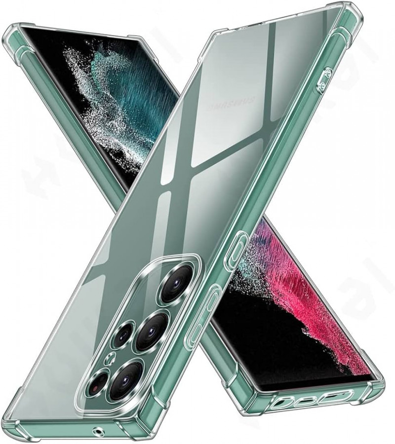 Samsung S23 Ultra Back Cover Transparent Extra Bumper Anti Shock Soft Clear Case Samsung S23 Ultra
