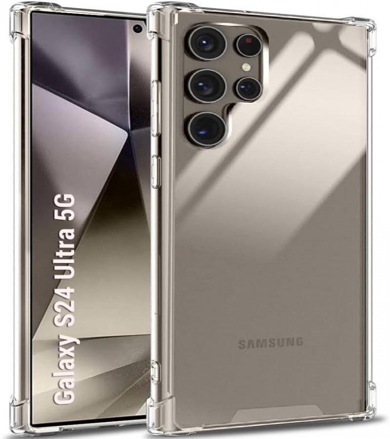 Samsung S24 Ultra Back Cover Transparent Extra Bumper Anti Shock Soft Clear Case Samsung S24 Ultra