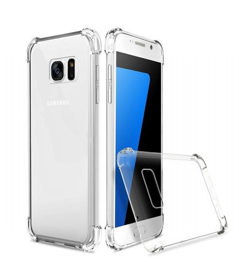 Samsung S7 Back Cover Transparent Extra Bumper Anti Shock Soft Clear Case Samsung S7