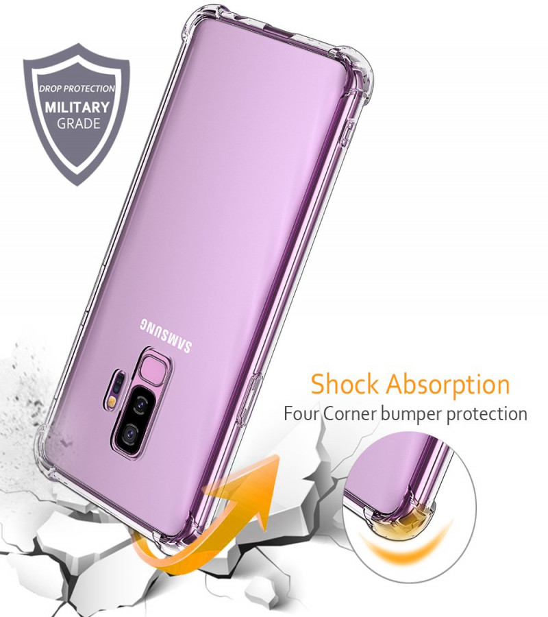 Samsung S9 Plus Back Cover Transparent Extra Bumper Anti Shock Soft Clear Case Samsung S9 Plus