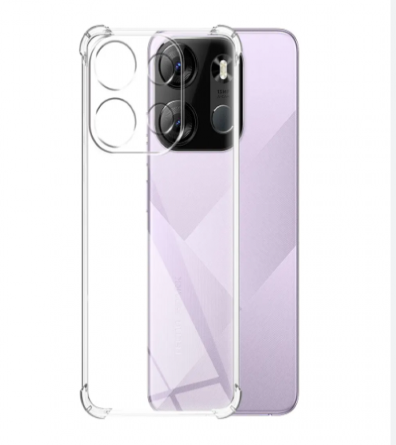 Tecno Pop 7 Back Cover Transparent Extra Bumper Anti Shock Soft Clear Case Tecno Pop 7