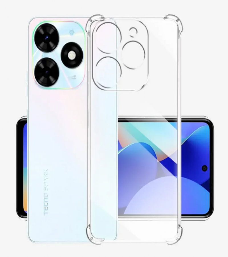 Tecno Spark 20 Back Cover Transparent Extra Bumper Anti Shock Soft Clear Case Tecno Spark 20
