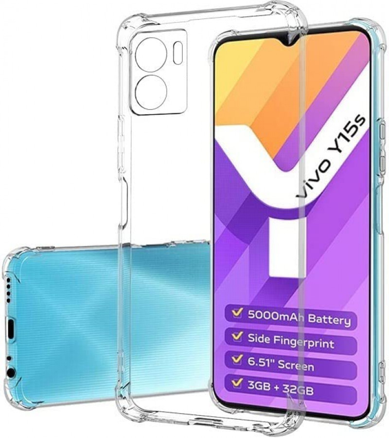 VIVO Y15S Back Cover Transparent Extra Bumper Anti Shock Soft Crystal Clear Case VIVO Y15S