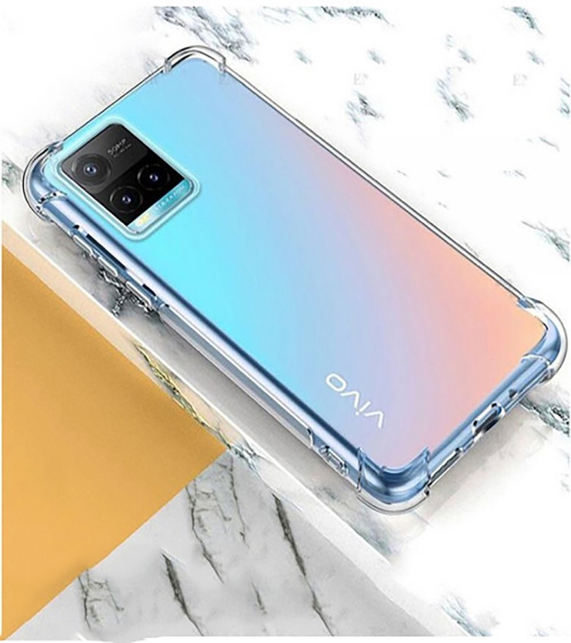VIVO Y21 Back Cover Transparent Extra Bumper Anti Shock Soft Crystal Clear Case VIVO Y21
